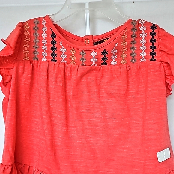 7 FOR ALL MANKIND | Toddler Girl's Embroidered Ruffle Top & Denim Jeans Set - Picture 2 of 16